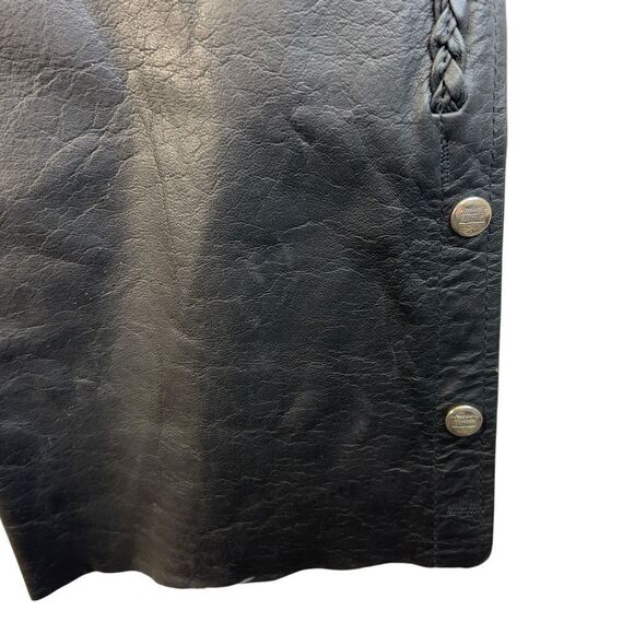 Unisex Interstate Leather Black Motorcycle Biker Riding Chaps Adjustable S - Picture 11 of 16